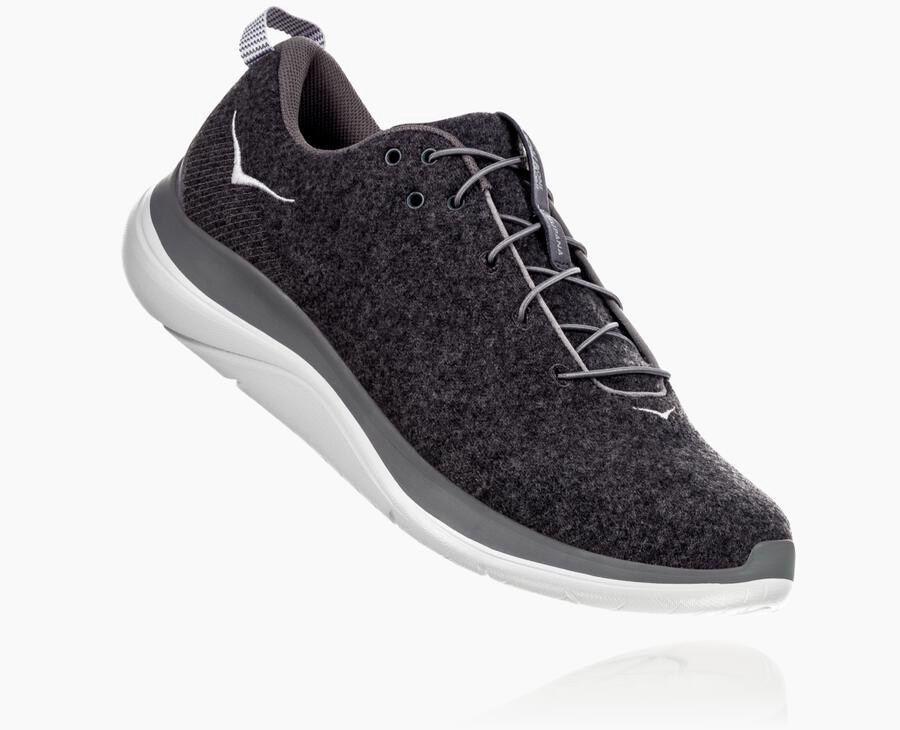 Hoka Hupana Flow Wool - Men's Running Shoes - Grey - UK 864MOUHDA